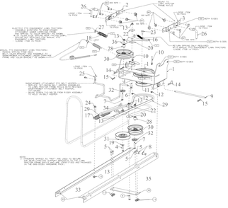 Drive Diagram and Parts List for 19B40024OEM (42Inch-3x)(2023 & After) Cub Cadet Snow Blower